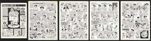 Marcel Gotlib - Bougret the policeman, histoire complète en 5 planches originales, prépubliée dans Pilote n°582 du 31 décembre 1970 - La Rubrique-Ã -Brac T.3 - Rubrique-Ã€- Brac