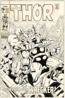 Jack Kirby and Bill Everett Thor #171 Cover Original Art (Marvel, 1969). | Heritage