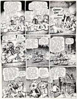 Robert Crumb Cavalier Fritz the Cat Story Page 12 Original Art (Fawcett-DuGent-Arzill Publishing, 1968). | Heritage