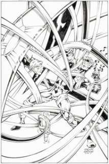 Dan Jurgens and Norm Rapmund Booster Gold #15 Cover Original Art (DC, 2009).