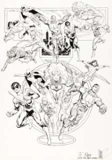 José Luis García-López and Dick Giordano DC Comics Style Guide Teen Titans Illustration Original Art (DC, 1985). | Heritage