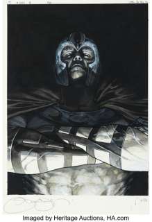 Simone Bianchi Marvel Masterpieces Artbook Magneto Back Cover Original Art (Cosmic Art, 2018).