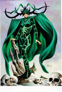 2016 Upper Deck Marvel Masterpieces #07 Hela - Original Trading Card Artwork by Joe Jusko | Heritage