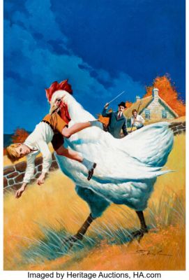 Gerald McCann Classics Illustrated #160 The Food of the Gods Cover Painting Original Art (Gilberton, 1961).