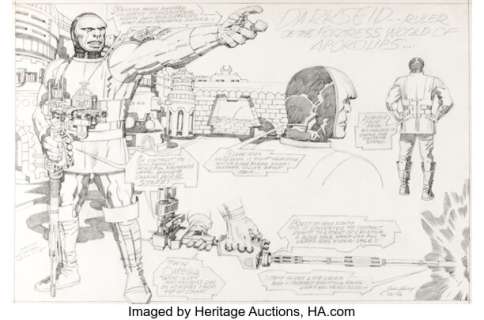 Jack Kirby Darkseid Toy Design / Pitch Piece Illustration Original Art (Ruby-Spears/Kenner/DC, 1982).