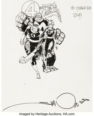 Walt Simonson Fantastic Four Corner Box Illustration Original Art (Marvel, 1990-1991). | Heritage