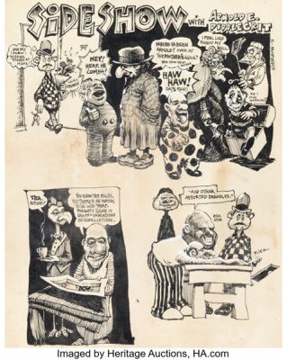 Dave Sheridan Balloon-Vendor Comix #nn "Side Show" Complete 4-Page Story Original Art (Rip Off Press, 1971). (Total: 4 Original Art)