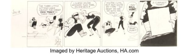Chester Gould Dick Tracy Unpublished Daily Comic Strips Original Art Group of 6 (1957). (Total: 6 Original Art) | Heritage
