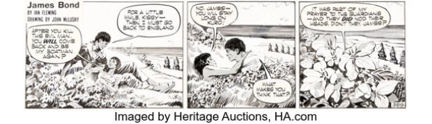 John McLusky James Bond #389 Daily Comic Strip Original Art (London Daily Express, 1965 or 1966).