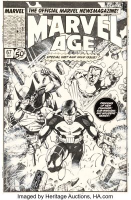 Jim Lee Marvel Age #67 Cover Original Art (Marvel, 1988). | Heritage