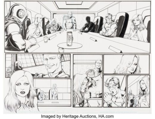 Darick Robertson The Boys #4 The Deep and Jack from Jupiter First Appearance Double Page Spread 5-6 Original Art (DC/Wildstorm, 2004). | Heritage