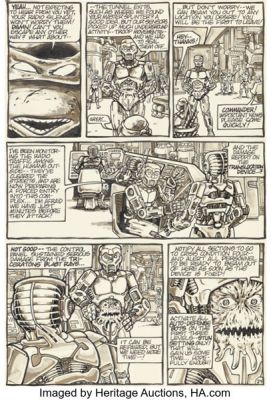 Kevin Eastman and Peter Laird Teenage Mutant Ninja Turtles #7 Story Page 24 Original Art (Mirage, 1986).