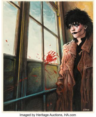 James O’Barr The Crow #4 Cover Painting Original Art (Caliber Press, 1989). | Heritage