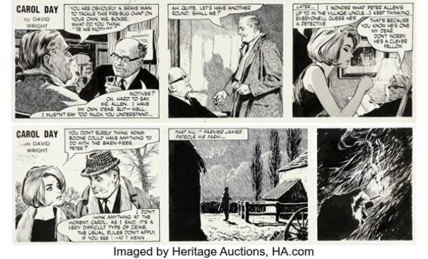David Wright Carol Day Daily Comic Strips Original Art Group of 2 (London Daily Mail, 1966). (Total: 2 Original Art)
