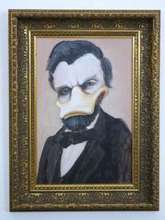 Prof. Volker Schönwart | Donald Duck - Portrait Abraham Duckoln (after Abraham Lincoln) - framed - (2023) | Catawiki