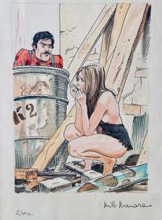 Manara, Milo | Manara, Milo - Dessin original couleur - Couverture - Il Montatore 93 - La Natura non si tocca - (1980) | Catawiki