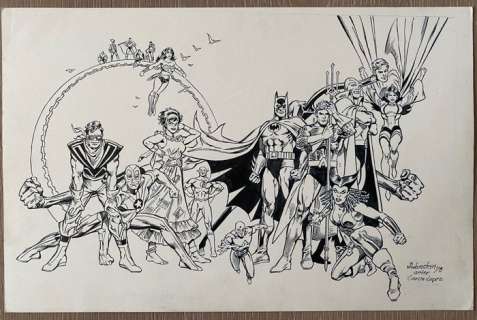 Rubinstein, Joe | JLA - Original Artwork by Joe Rubinstein (after Jose Luis Garcia Lopez) - Page volante - Exemplaire unique - (2018) | Catawiki