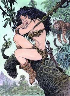 Aouamri, Mohamed | Aouamri, Mohamed - Dessin original couleur - Tarzan - Fille de la jungle - (2022) | Catawiki