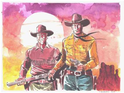 Caracuzzo, Giancarlo | Caracuzzo, Giancarlo - illustrazione originale "Tex & Carson" (2023) | Catawiki