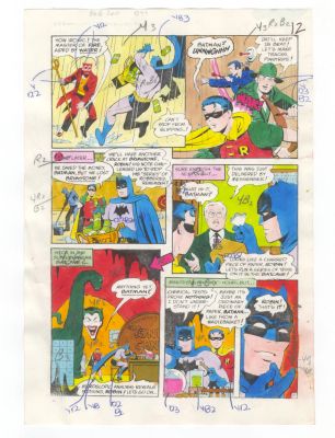 DC Batman Brave and the Bold #200 Pg 10 Color Guide Original Comic Production Art | Neat Stuff Vault