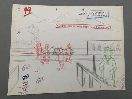 Hergé - 1 Story Board - Dessin Animé « Le Temple du Soleil » - Tintin | Catawiki