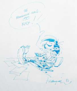 André Franquin | Illustration au feutre fin dans l’album de Gaston Lagaffe | Septimus