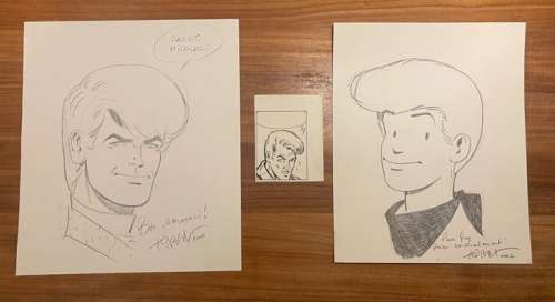 Tibet - 2 Design original dédicacé + étui original - Ric Hochet / Chick Bill / Les 3A | Catawiki