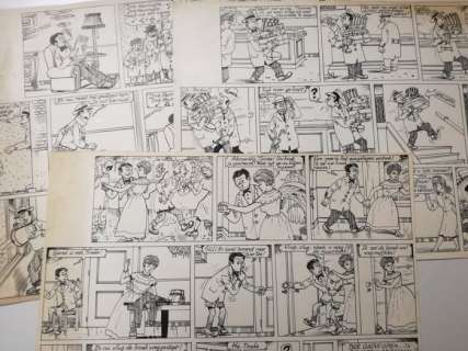 Buth - 3 Original page - Thomas Pips - Dansfeest / De pakjesdrager / Drie Koningen - (1949/1952) | Catawiki