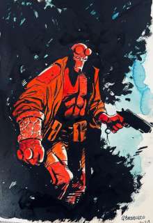Caracuzzo, Giancarlo - 1 Original colour drawing - Hellboy - 2023 | Catawiki