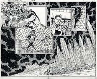 Wagner, Ron / Reinhold, Bill - original double page - Convergence : Green Lantern / Parallax #2 - (2015)