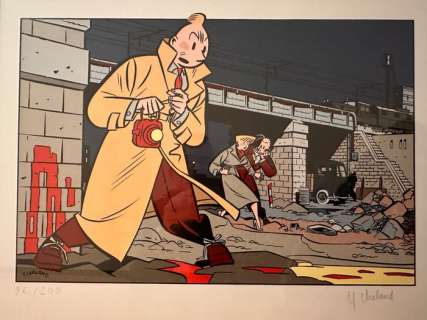 Chaland, Yves - 1 Silkscreen - Freddy Lombard - Freddy Lombard et la piste sanglante - 1983 | Catawiki