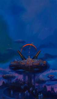 Paul Lehr (American, 1930-1998). Blue City. Acrylic on masonite. 18 x 10-1/2 inches (45.7 x 26.7 cm) (sight). Not signed...