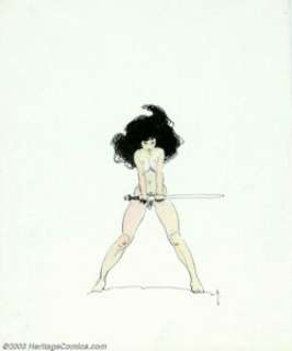 Frank Frazetta - Original Art of Nude Woman with Sword (undated). A very prolific artist, Frank Frazetta has been - | Heritage