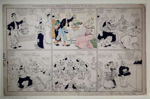 Frederick Burr Opper - Original Comic Strip Art for Happy Hooligan Sunday dated 2-12-?? (King Features Syndicate, -