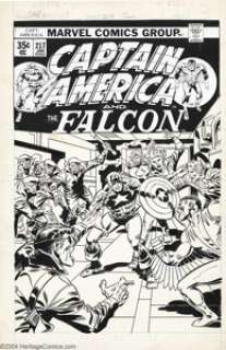 John Buscema and Frank Giacoia - Original Cover Art for Captain America #217 (Marvel, 1978). Captain America is - | Heritage