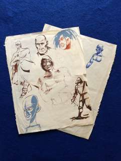 Giraud, Jean - 2 Original preliminary drawing - Travaux de jeunesse - (années 1960) | Catawiki