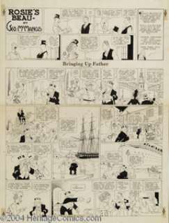 George McManus - Bringing Up Father/Rosie’s Beau Sunday Comic Strip Original Art, dated 3-3-40 (King Features - | Heritage