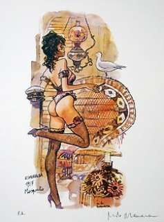 Manara, Milo - 1 Offset Print - Tribute to Hugo Pratt - Esmeralda 1917 - 2006 | Catawiki