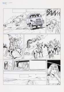 Denayer | Wayne Shelton, planche n°35 Ã  l’encre de Chine… | Millon