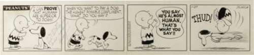 Charles Schulz - Peanuts Daily Comic Strip Original Art, dated 1-27-56 (United Feature Syndicate, 1956).  - | Heritage