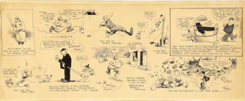 George Herriman - Baseball Sports Cartoon Featuring A Gooseberry Sprig Appearance Original Art (L. A. - | Heritage