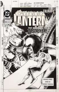 Gene Ha and Romeo Tanghal - Green Lantern #44 Cover Original Art (DC, 1993). The Emerald Guardian faces - | Heritage