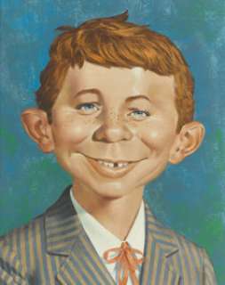 Norman Mingo Alfred E. Neuman in a Striped Jacket Painting Original Art (EC, 1982).  Norman Mingo paints a -