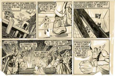 Lou Fine Feature Comics #35 Doll Man Half-Page Original Art (Quality, 1940). The superb staging and -