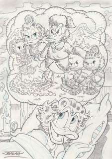 Julian Jordan - 1 Pencil drawing - Uncle Scrooge - "The Golden Dream" | Catawiki