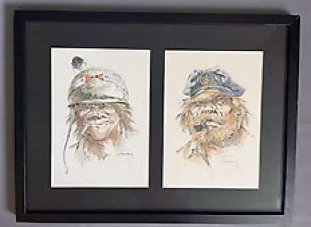 Hermann - 2 Original colour drawing - Jeremiah - Kurdy (Jeremiah) et le Capitaine Jordan (Bernard Prince) | Catawiki
