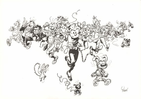 Yoann | Spirou et Fantasio - Illustration originale, hommage à Franquin | Daniel Maghen