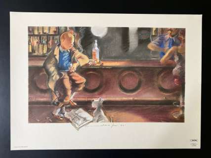 Fort, Estève - 1 Offset Print - Hommage à Hergé - 1983 | Catawiki