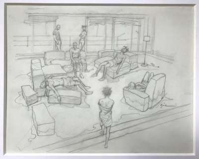 Bilal, Enki - 1 Original drawing - Graphite in Progress 2 - 2018 | Catawiki