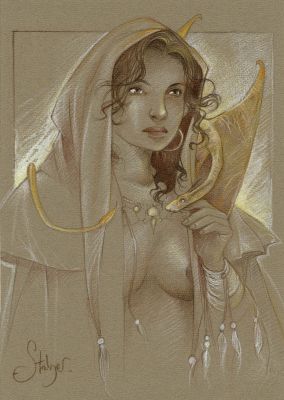 Eric Stalner - Lot 430 - Dessin original au fusain et à l’aquarelle.